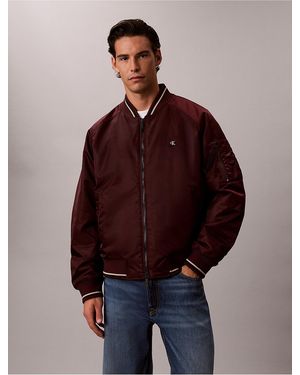 Calvin Klein Calvin Klein Nylon Tipped Bomber Jacket - Red