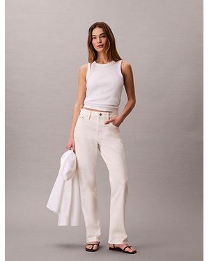 Calvin Klein Jeans High Rise Straight Jeans - Pink