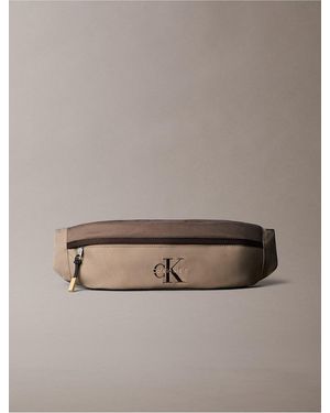 Calvin Klein Bold Monologo Colorblock Belt Bag - Gray