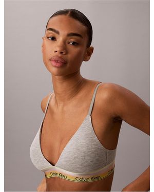 Calvin Klein Icon Cotton Modal Pride Lightly Lined Triangle Bra - Brown