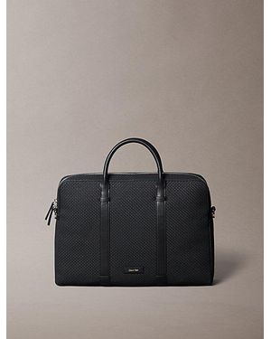 Calvin Klein Geweven Commuter Bag Met Reliëf - Grijs