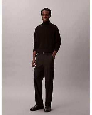 Calvin Klein Straight Bengaline Cargo Trousers - Brown