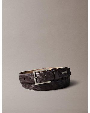 Calvin Klein Textured Full Grain Leather Belt - Brown