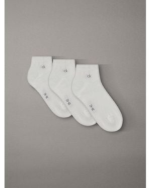 Calvin Klein 3 Pack Soft Cotton Stretch Ankle Socks - Grey