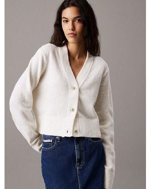 Calvin Klein Vest Van Pluche-Wolmix - Wit