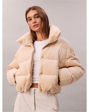 Calvin Klein Calvin Klein Corduroy Puffer Jacket - Natural
