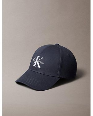 Calvin Klein Embroidered Monogram Logo Twill Cap - Blue
