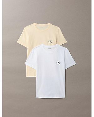 Calvin Klein 2 Pack Cotton Monogram T-Shirts - White