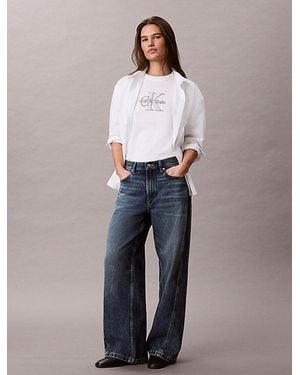 Calvin Klein Jeans Glitter Monogram T-Shirt - Blue