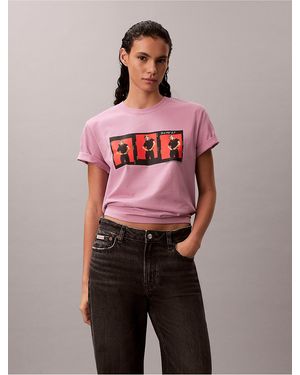 Calvin Klein Kate Moss Graphic Boxy T-Shirt - Pink