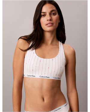 Calvin Klein Carousel Cotton Stretch Lightly Lined Bralette - Brown