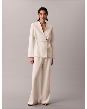 Calvin Klein Textured Shine Pants - Natural