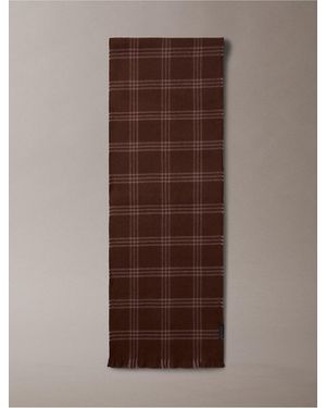 Calvin Klein Plaid Yarn-Dyed Scarf - Brown