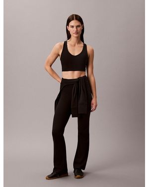 Calvin Klein Quick-Dry Longline Racerback Sports Bra - Black