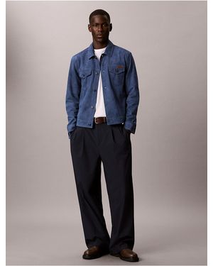 Calvin Klein Calvin Klein Suede 90S Trucker Jacket - Blue