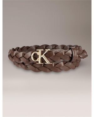 Calvin Klein Monogram Braided Belt - Brown