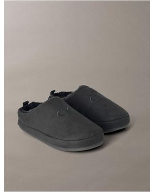 Calvin Klein Monogram Logo Slipper - Gray