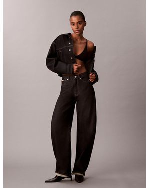 Calvin Klein High Rise Barrel Jeans - Blue
