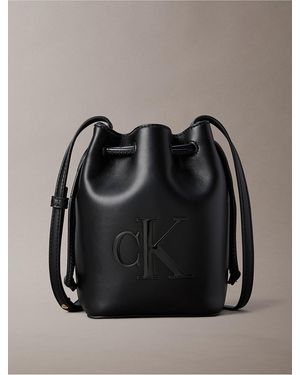 Calvin Klein Bold Monogram Mini Bucket Crossbody Bag - Black