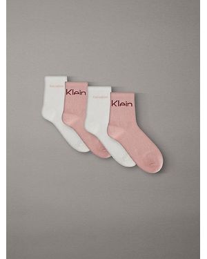 Calvin Klein Pack de 4 calcetines tobilleros de algodón elástico suave - Gris