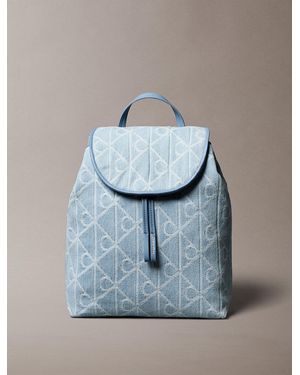 Calvin Klein Denim Logo Jacquard Backpack - Blue
