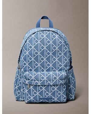 Calvin Klein Denim Logo Jacquard Backpack - Blue
