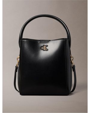 Calvin Klein Monogram Hardware Bucket Bag - Black