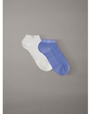 Calvin Klein 2 Pack Soft Texture Trainer Socks - Blue