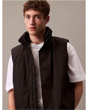 Calvin Klein Tech Hooded Puffer Vest - Black