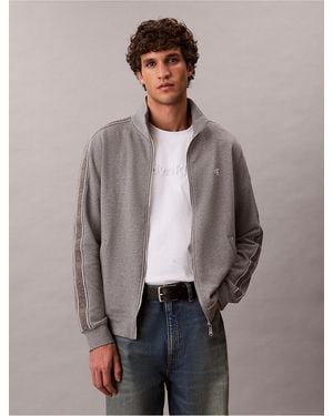 Calvin Klein Calvin Klein Logo Tape Terry Jacket - Gray