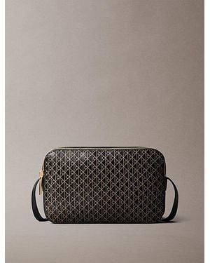 Calvin Klein Allover Emblem Logo Camera Bag - Grey