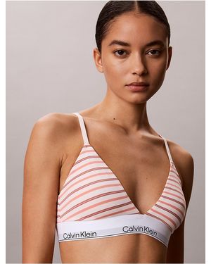 Calvin Klein Icon Cotton Modal Lightly Lined Triangle Bralette - Brown