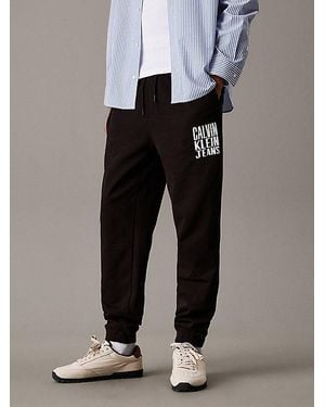 Calvin Klein Jeans Cotton Terry Logo Joggers - Black