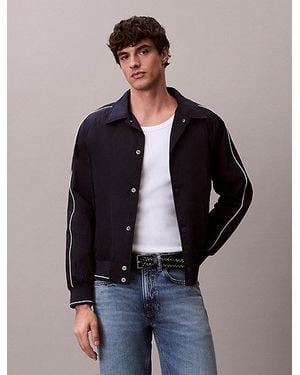 Calvin Klein Jeans Sporty Nylon Bomber Jacket - Blue