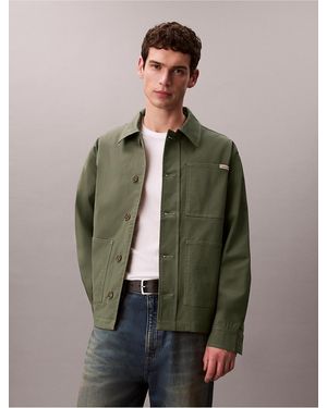 Calvin Klein Calvin Klein Cotton Stretch Twill Chore Jacket - Brown