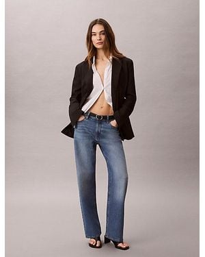 Calvin Klein 90S Straight Cotton Linen Jeans - Blauw