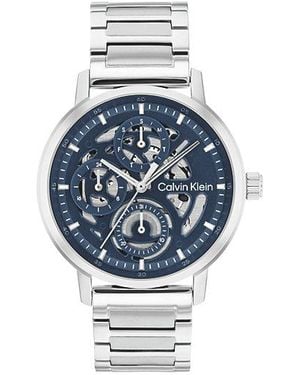 Calvin Klein Multifunctioneel Roestvrijstalen Horloge - Blauw