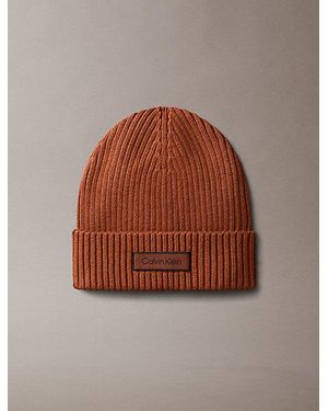 Calvin Klein Cotton Beanie - Brown