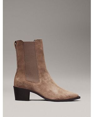 Calvin Klein Botas cowboy de ante - Marrón