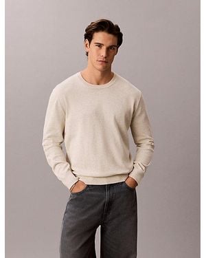 Calvin Klein Classic Supima Cotton Jumper - Natural