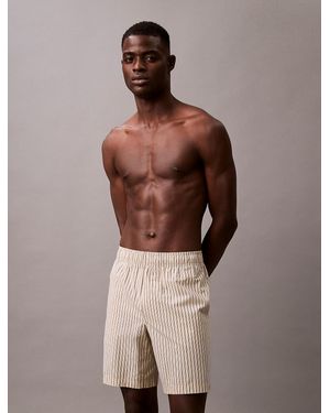 Calvin Klein Relaxed Cotton Poplin Shorts - Brown