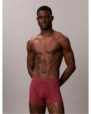 Calvin Klein Ck Sheer Mesh Trunk - Red