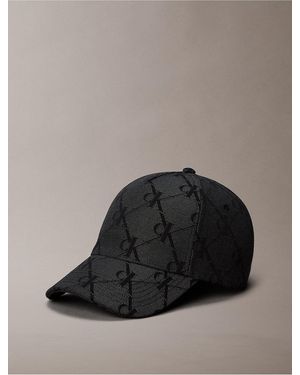 Calvin Klein Monogram Logo Jacquard Cap - Black