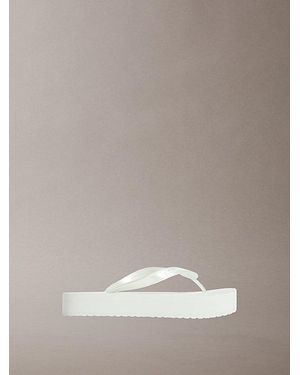 Calvin Klein Parelmoeren Plateauslippers - Wit