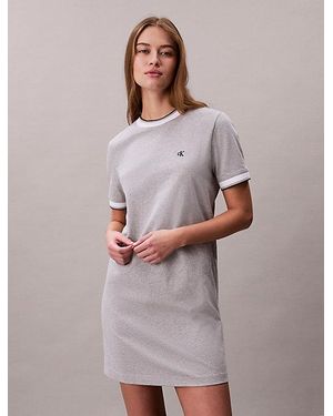 Calvin Klein Jeans Sporty Ringer T-Shirt Dress - Grey