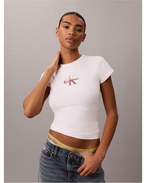 Calvin Klein Calvin Klein Pride Monologo Baby Tee - White