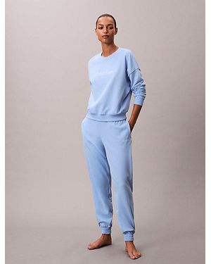 Calvin Klein Cotton Terry Blend Lounge Joggers - Blue