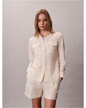 Calvin Klein Utility Classic Button-Down Shirt - Natural