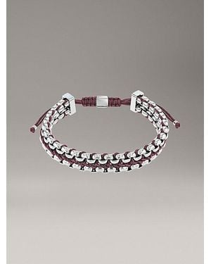 Calvin Klein Verstelbare Gevlochten Schakelarmband - Metallic