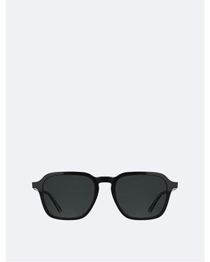 Calvin Klein Acetate Modified Rectangle Sunglasses - Black